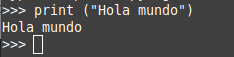 Prueba Hola mundo en intérprete